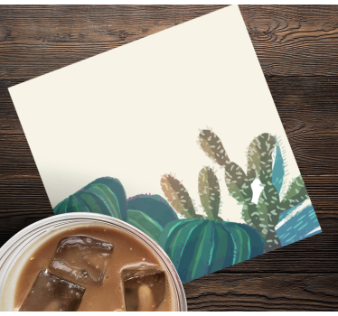 Dessous de verre arrangement de cactus texturé - TenStickers