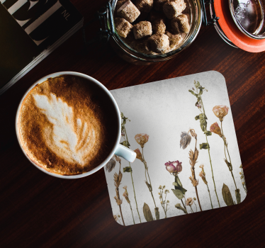 Dessous de verre arrangement floral séché - TenStickers