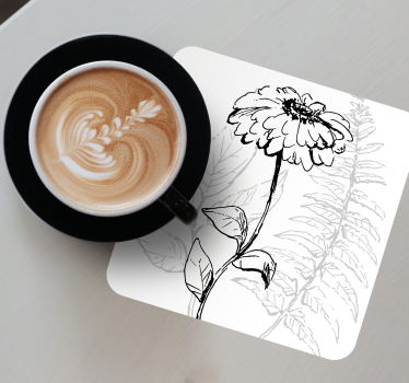 Dessous de verre art de ligne botanique - TenStickers