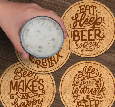 dessous de verre avec citation Différents textes de bière - TenStickers