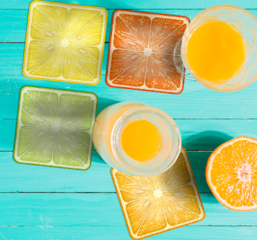 dessous de verre avec motif Agrumes colorés - TenStickers