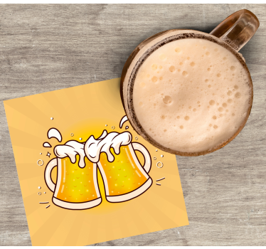 Dessous de verre bière À votre santé avec des mugs - TenStickers