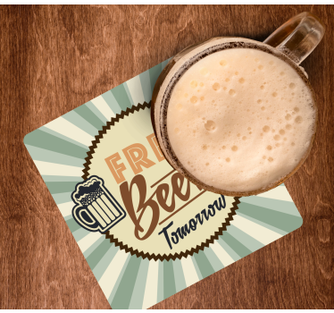 Dessous de verre bière annonce rétro bière gratuite - TenStickers