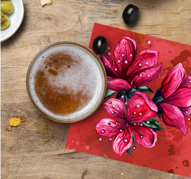Dessous de verre bière arrangement floral vibrant - TenStickers