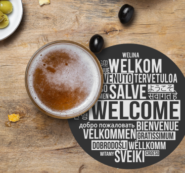 Dessous de verre bière bienvenue multilingue - TenStickers