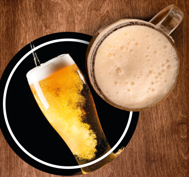 Dessous de verre bière bière pétillante dans un verre - TenStickers