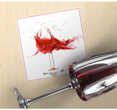 Dessous de verre bière boisson rouge éclaboussante - TenStickers