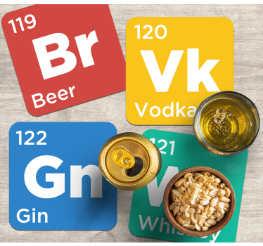 Dessous de verre bière cartes Éléments boissons - TenStickers