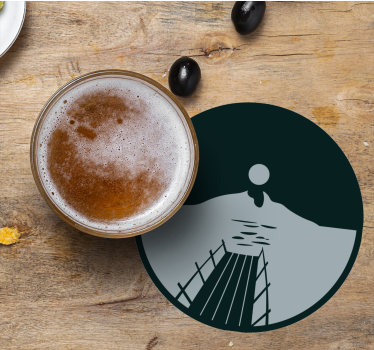 Dessous de verre bière coucher de soleil sur l'eau - TenStickers