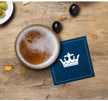 Dessous de verre bière design emblème couronne - TenStickers