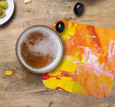 Dessous de verre bière Éclaboussure abstraite vibrante - TenStickers