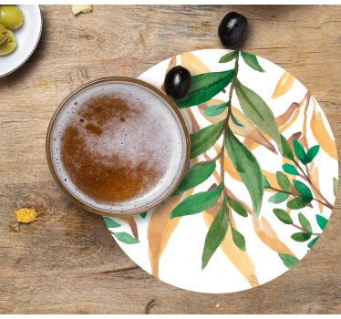 Dessous de verre bière feuillage vert botanique - TenStickers