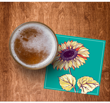 Dessous de verre bière illustration de tournesol Éclatante - TenStickers