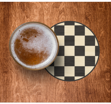 Dessous de verre bière motif damier circulaire - TenStickers