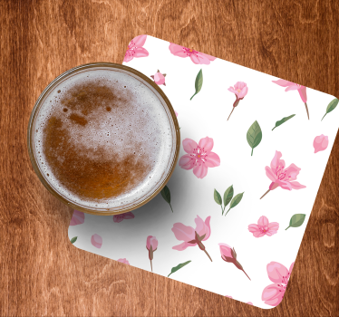 Dessous de verre bière motif floral inspiré - TenStickers