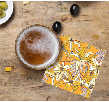 Dessous de verre bière motif floral vibrant - TenStickers