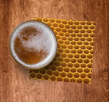 Dessous de verre bière motif nid d'abeille - TenStickers