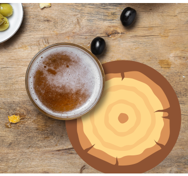 Dessous de verre bière motif tranches de bois - TenStickers