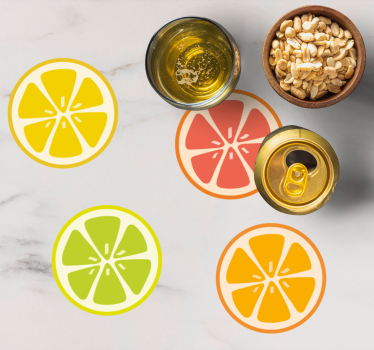 Dessous de verre bière motifs tranches d'agrumes - TenStickers