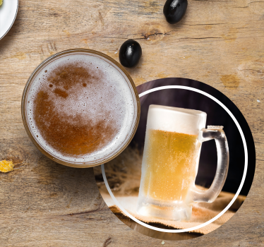 Dessous de verre bière mug glacé avec mousse - TenStickers
