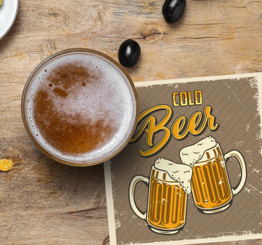 Dessous de verre bière mugs de bière mousseuse - TenStickers