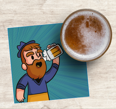 Dessous de verre bière passionné de bière joyeux - TenStickers