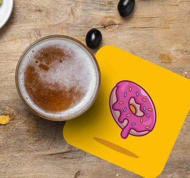 Dessous de verre bière pâtisserie glacée rose - TenStickers