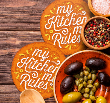 Dessous de verre bière règles de cuisine texte - TenStickers