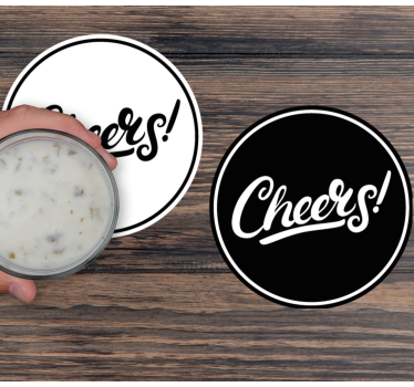 Dessous de verre bière typographie Élégante cheers - TenStickers