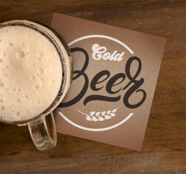 Dessous de verre bière typographie élégante froide - TenStickers