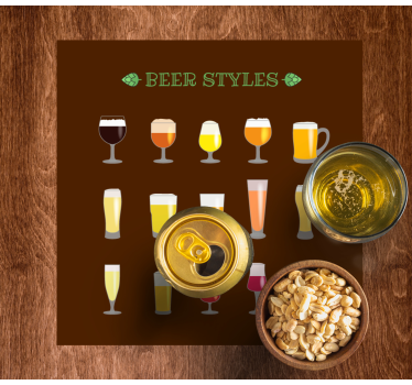 Dessous de verre bière variété de verres à bière - TenStickers