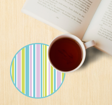 Dessous de verre cercle rayé coloré - TenStickers