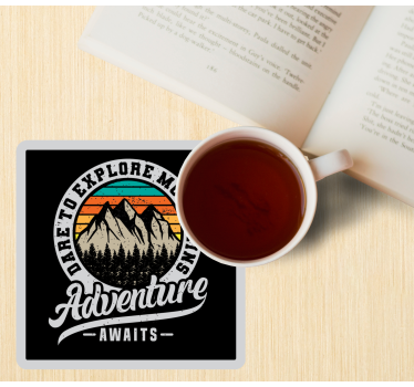 Dessous de verre citation aventure en montagne - TenStickers