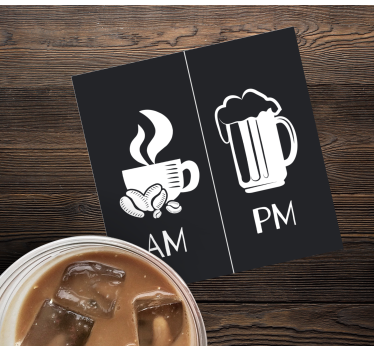 Dessous de verre citation café du matin bière du soir - TenStickers