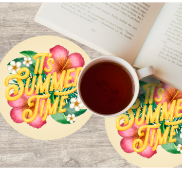Dessous de verre citation été floral - TenStickers