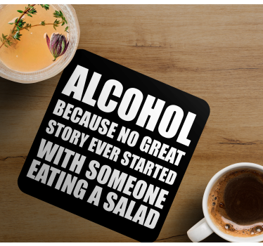 Dessous de verre citation humoristique sur l'alcool - TenStickers