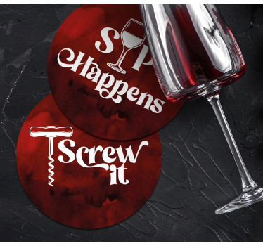 Dessous de verre citation humour sur le vin - TenStickers