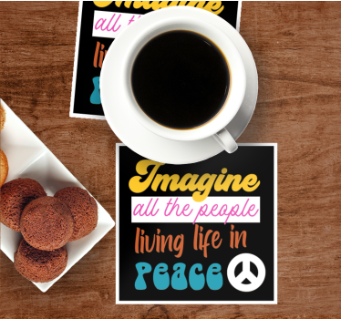 Dessous de verre citation message de vie paisible - TenStickers