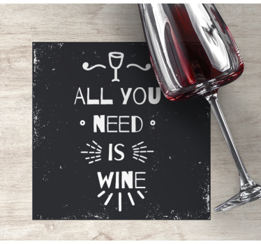 Dessous de verre citation nécessité du vin - TenStickers