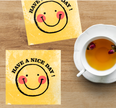 Dessous de verre citation smiley joyeux avec message - TenStickers