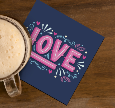 Dessous de verre citation typographie amoureuse ludique - TenStickers