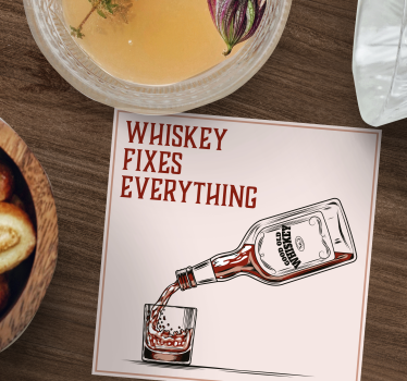 Dessous de verre citation visuel de whiskey versé - TenStickers