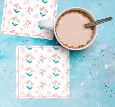 Dessous de verre design à motif floral - TenStickers
