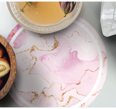 Dessous de verre design marbre rose doux - TenStickers