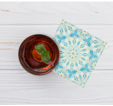 Dessous de verre Écusson de fleur intriqué - TenStickers