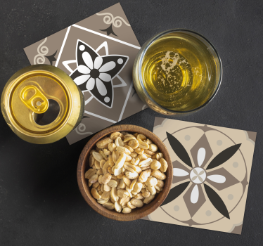 Dessous de verre ensemble de motifs floraux géométriques - TenStickers