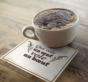 Sous verre carré expression française qui vole un œuf - TenStickers