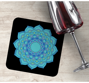 Dessous de verre floral bleu intriqué - TenStickers