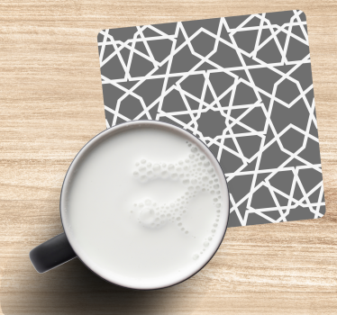 Dessous de verre forme carreaux Style arabe gris - TenStickers