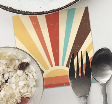 Dessous de verre Coucher de soleil vintage style 70s - TenStickers